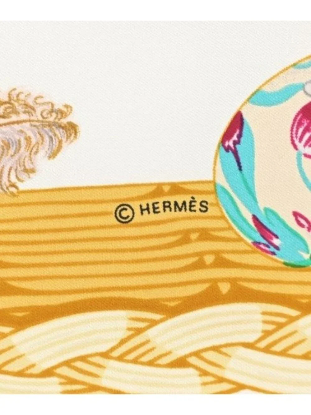 Hermes Bandana Scarf Ivory